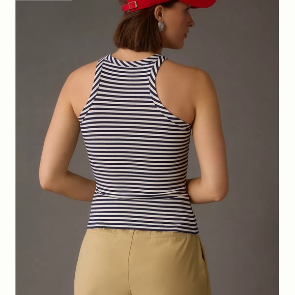 NEW‼️Maeve by Anthropologie Ribbed Tank -Navy MEDIUM - Picture 3 of 7
